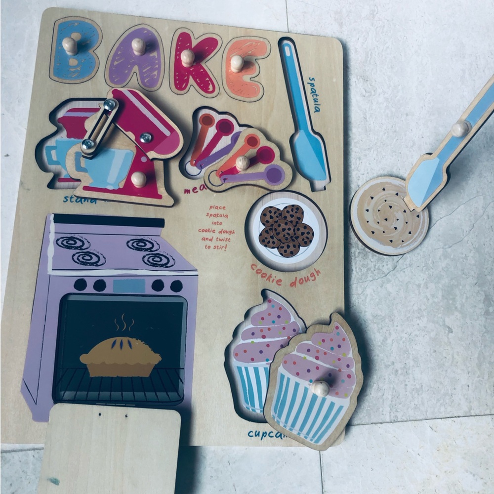 Bundle of two Wooden Baking and Sweet  Treats  Knob Puzzles - Picture 5 of 5